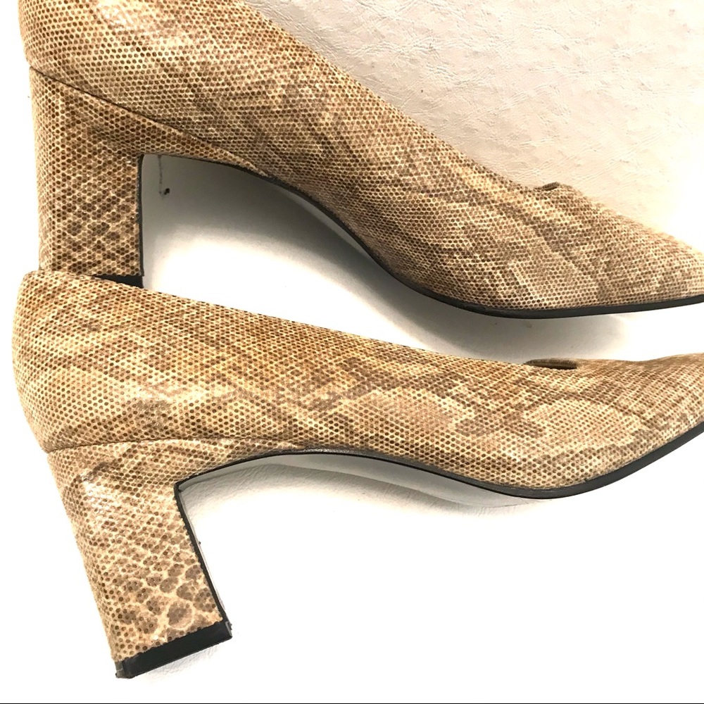 Stuart Weitzman Python Leather Pumps Chunky Heel … - image 6